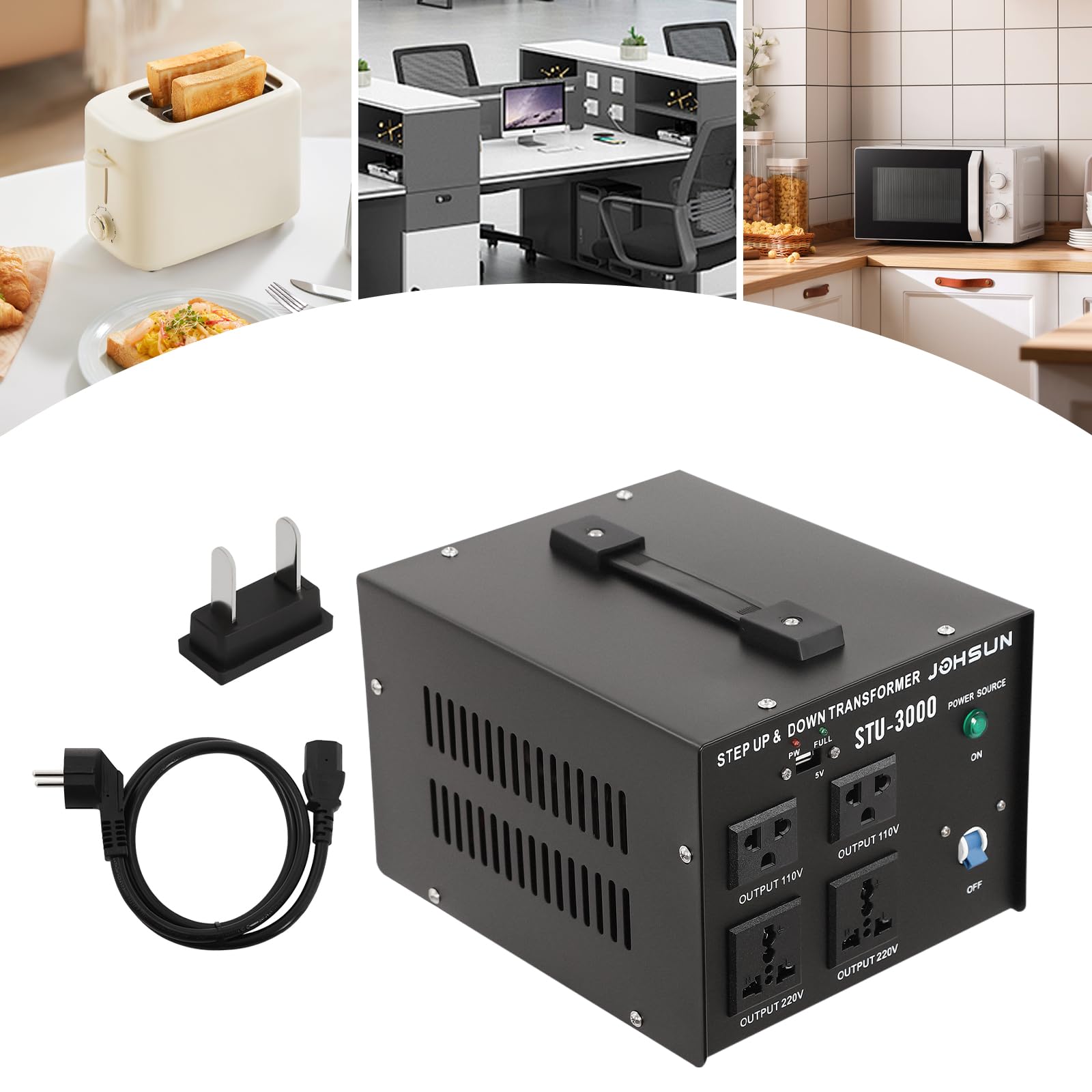SHZICMY Trasformatore di tensione 3000 W, 220 V fino a 110 V, Step Up/Down 110 V, 220 V