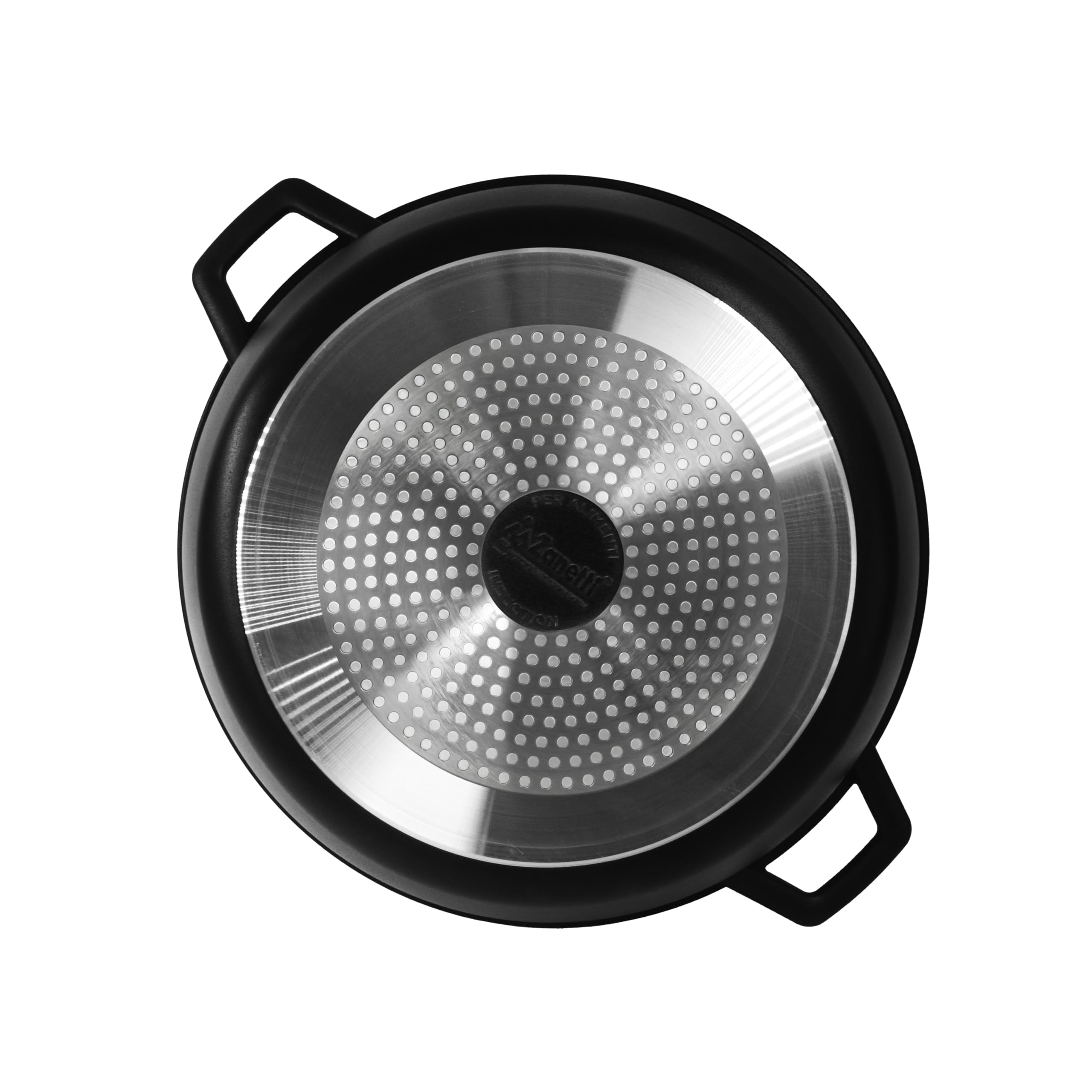 zanetti, Casseruola XL Chef, Pressofusa Antiaderente, Adatta a Tutti i Piani Cottura, Incluso Induzione, Fondo 6mm, Coperchio in Vetro, Manici in Silicone, Diametro 32 cm