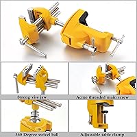 Vista 6 de MAXMAN Tornillo de banco de 3 pulgadas, abrazadera de banco resistente para el hogar con base giratoria de 360°, tornillo de mesa de acero fundido