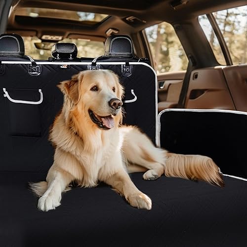 Miniatura 6 de Toozey Funda de asiento de coche para perro, para SUV, sedán y camioneta, impermeable y resistente al desgarro, funda de asiento trasero para perros