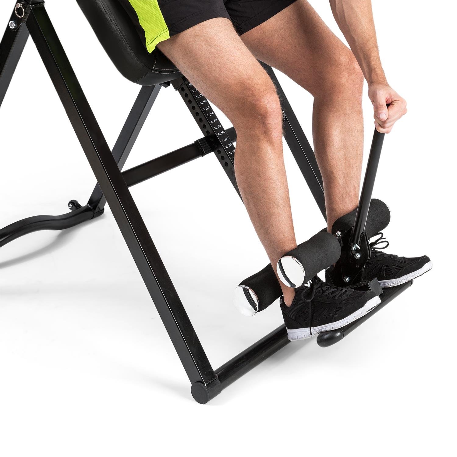 Klarfit Ease Delux - Table d'inversion, Banc d'inversion Max 136kg, Revêtement pour Massage Dorsal avec Fonction chauffante
