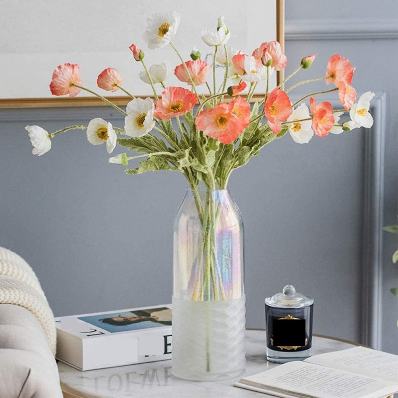 Künstliche Blumen Wunderschöner Künstlicher Blumen-Brauthochzeits-Blumenstrauß Home Office Party Vase Set Dekoration Künstliche Blumen wie Echt (Color : A, Size : 7 3/8)