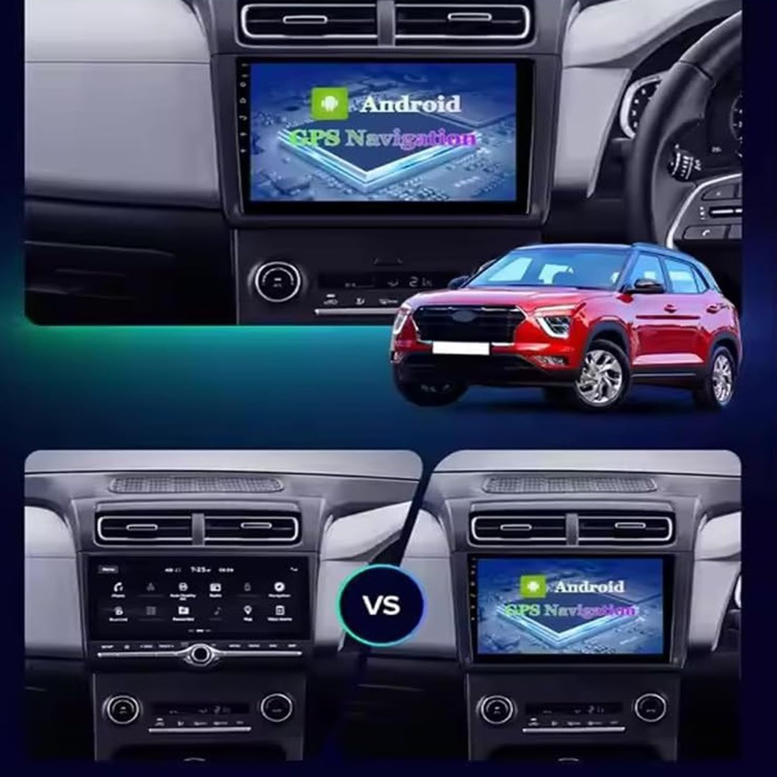 Android 15, 9-calowy Bezprzewodowy CarPlay I Android Auto Radio Samochodowe Do Hyundai IX25 2020 2021 Ekran Dotykowy IPS Stereo Samochodowe RDS/FM Bluetooth Mirror Link I Ekran Dzie(Color:WIFI 2G+32G)