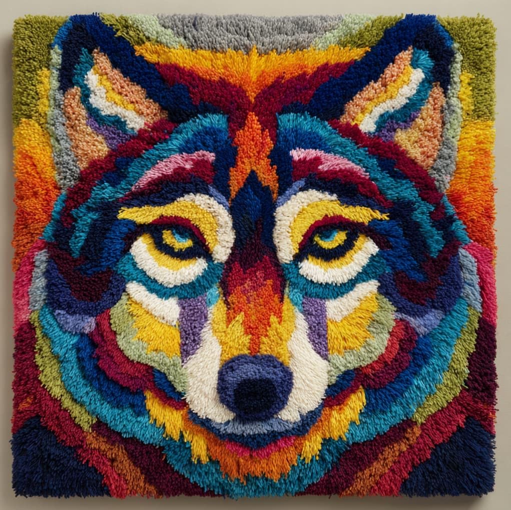 Axiangzik Wolf Latch Hook Pillow Kits For Beginners,