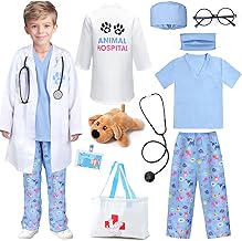 Tacobear Doctor Costume for Children, Imitation Veterinarian Doctor Toy Kit with Dog, Doctor's Case for Birthday, Party, Carnival