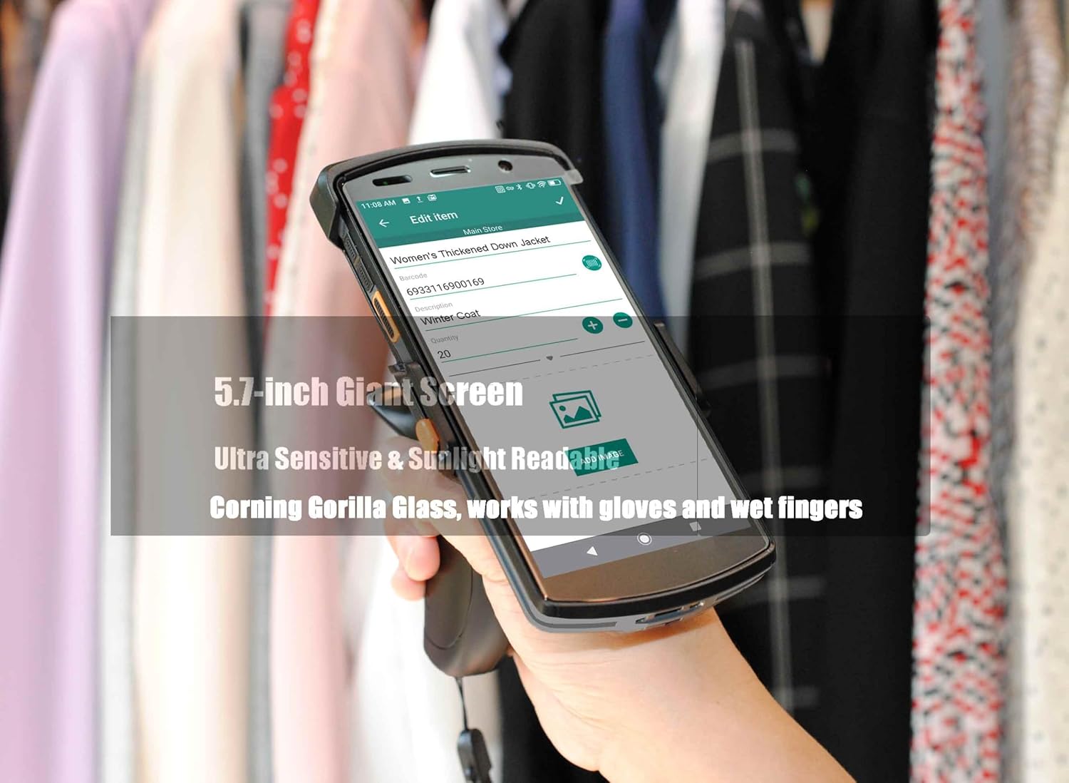 Vanquisher Android 13 Barcode Scanner, Rugged Enterprise Handheld Mobile Data Terminal with 5.7" Touch Screen, Wi-Fi & 4G, Honeywell 2D Bar Code Scan Engine, for Enterprise WMS