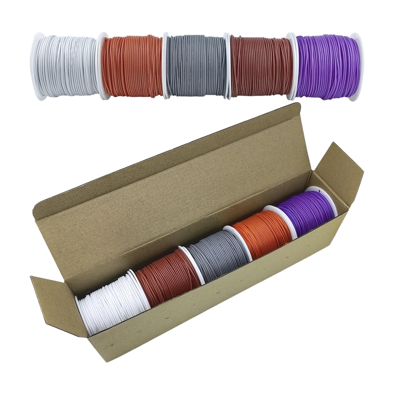Cables eléctricos 16-18-20-22-24-26-28-30 300V22AWG(5 Color Set 2; 30 AWG each 100m)