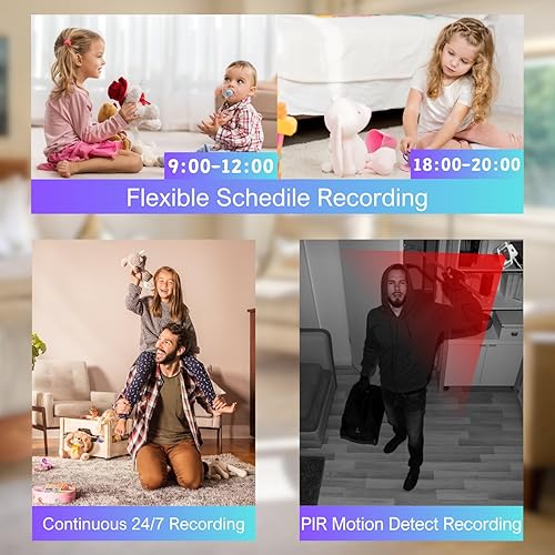 Miniatura 7 de Cámara de ventana de 3 MP 2K, cámara de doble banda WiFi de 2.4 GHz y 5 GHz para seguridad en el hogar con visión nocturna Starlight, grabación 247,