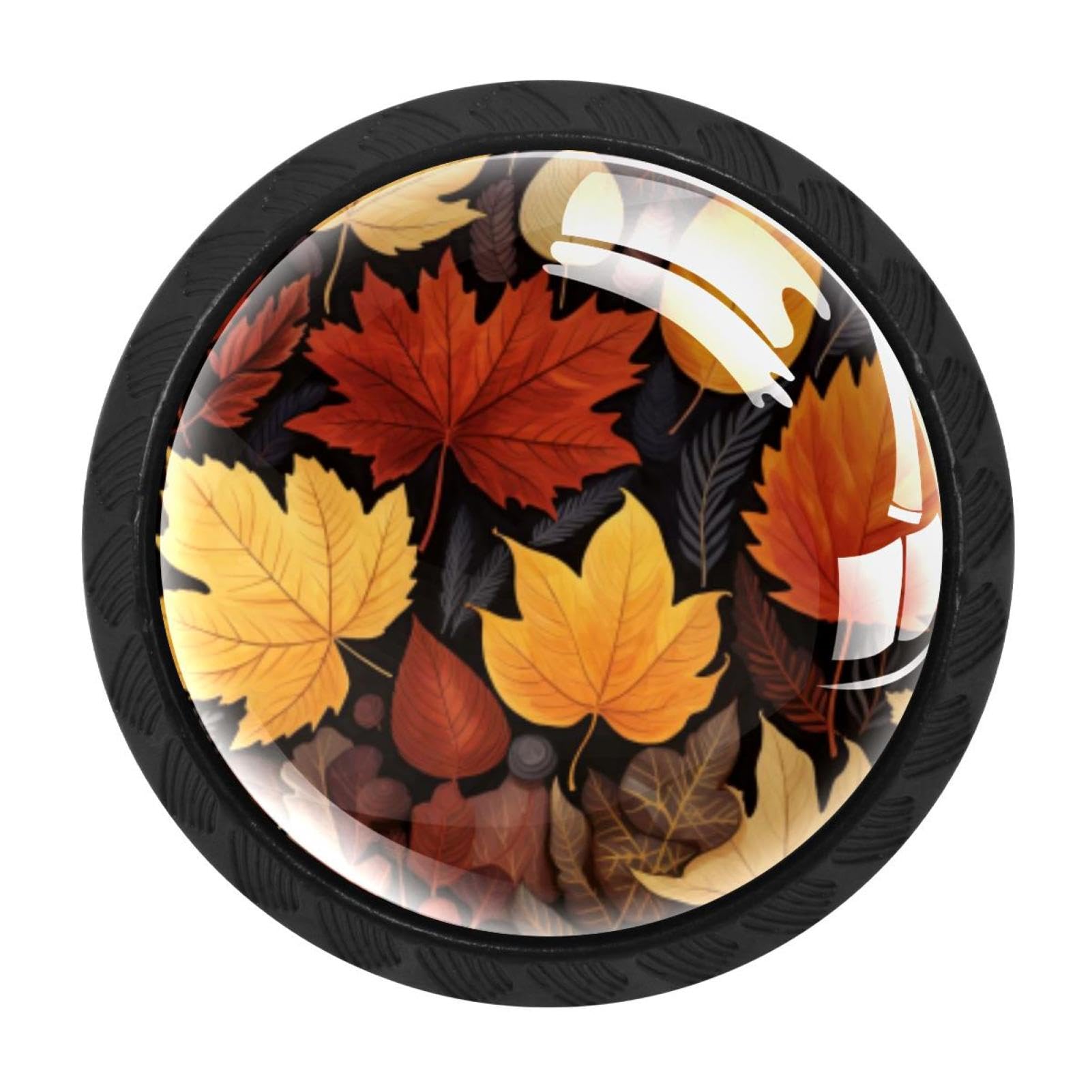 CHENZZZZ 4 Pack Black Thanksgiving Leaves Kitchen Handles, Cabinet Pulls Hardware for Cupboard Drawer Knobs Dresser Pulls