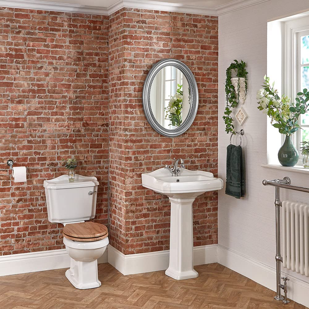 Milano White Legend Ceramic Close Coupled Toilet Wc Full Pedestal 1 Tap Hole Bathroom Basin Sink