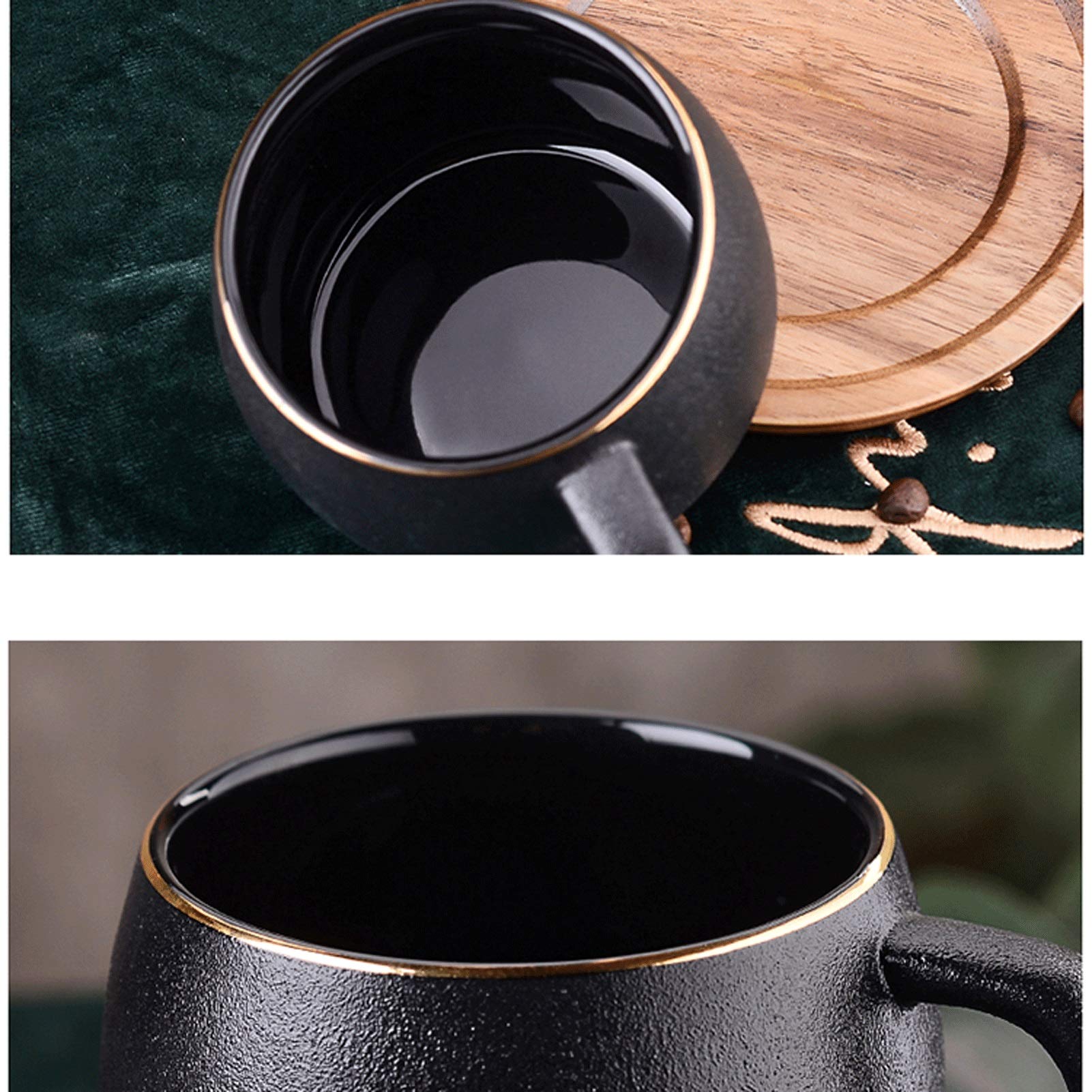 Taza De Café Conjunto De Taza De Café De Lujo Pequeño De Estilo Europeo, Taza De Agua De Cerámica Helada Retra, Taza De Té Especial De La Familia Con Bandeja Y Soporte De Metal (conjunto De 2, 4, 8 Pi