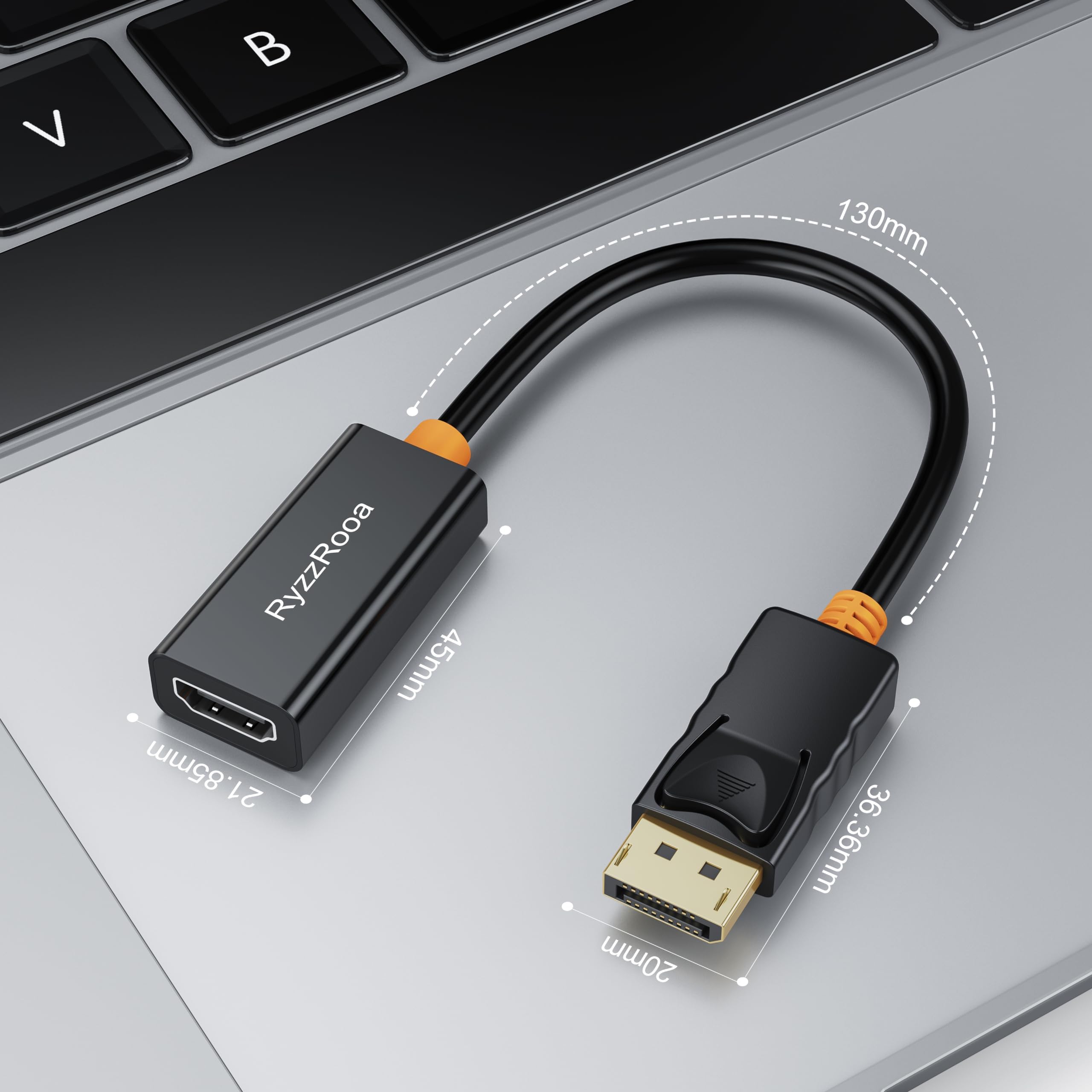 Lot de 5 adaptateurs DisplayPort vers HDMI 4K, port d'affichage mâle vers HDMI femelle, câble adaptateur DP vers HDMI unidirectionnel compatible avec PC, ordinateur portable, moniteur