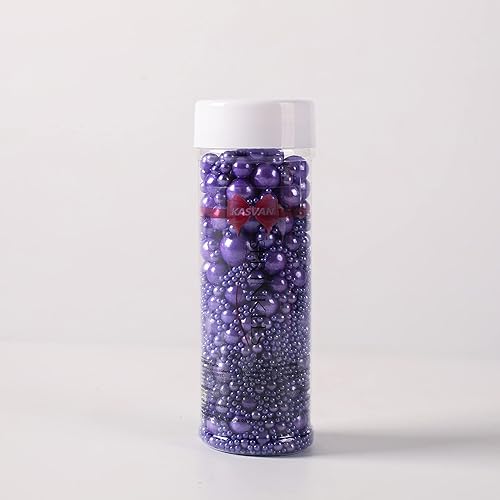 Miniatura 6 de Kasvan Gránulos de azúcar de perlas moradas  Perlas de caramelo comestibles 4.59 oz4.58 onzas, tamaño mezclado, decoraciones de pasteles para