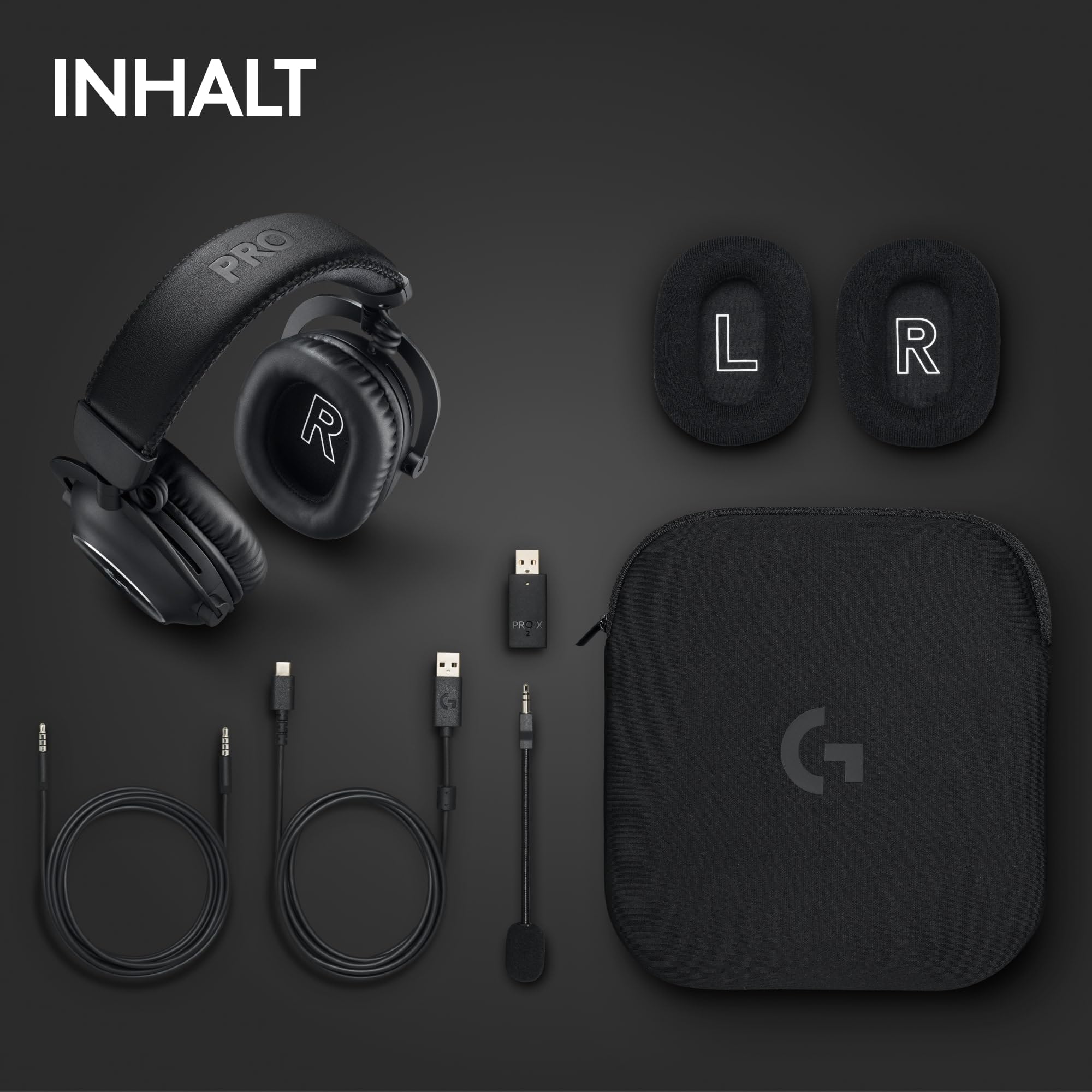Logitech G PRO X 2 Lightspeed Wireless Gaming Headset, abnehmbares Boom-Mic, 50-mm-Graphen-Treiber, DTS:X 2.0–7.1 Surround, Bluetooth/USB/3,5 mm Aux, PC, PS5, PS4, Nintendo Switch - Schwarz