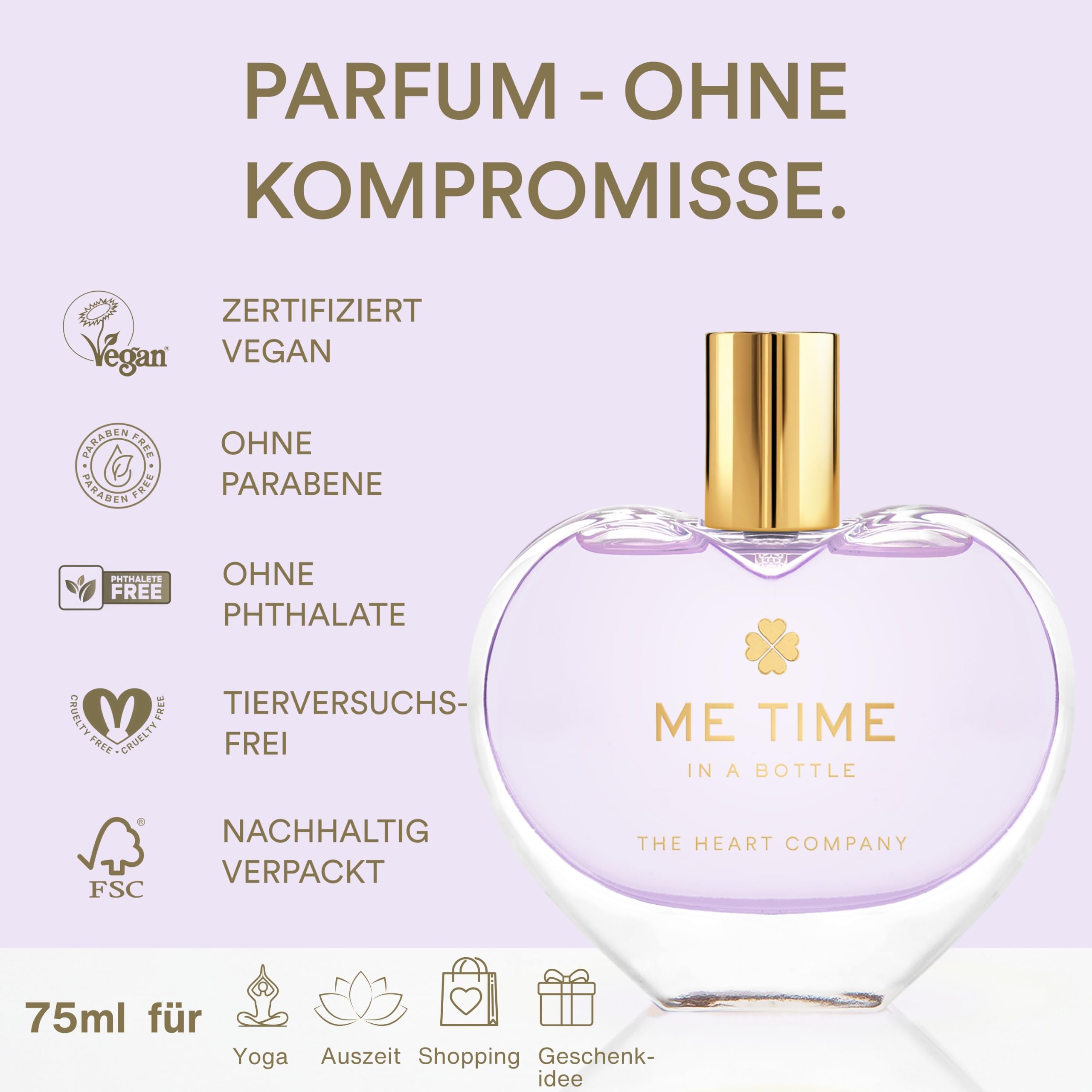 ME TIME in a bottle Damen Parfüm - Lavendel Eau de Parfum für Entspannung & Self-Care Rituals - Wellness Duft mit Bergamotte & Sandelholz - Veganes Damenparfüm für Yoga, Meditation & Wellness - 75 ml