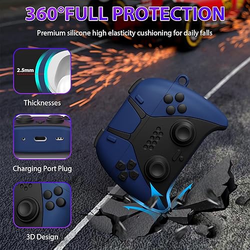 Miniatura 3 de MOFREE Funda para AirPods Pro de 2 generación con kit de limpieza, diseño de controlador de juegos 3D de silicona suave a prueba de golpes, funda