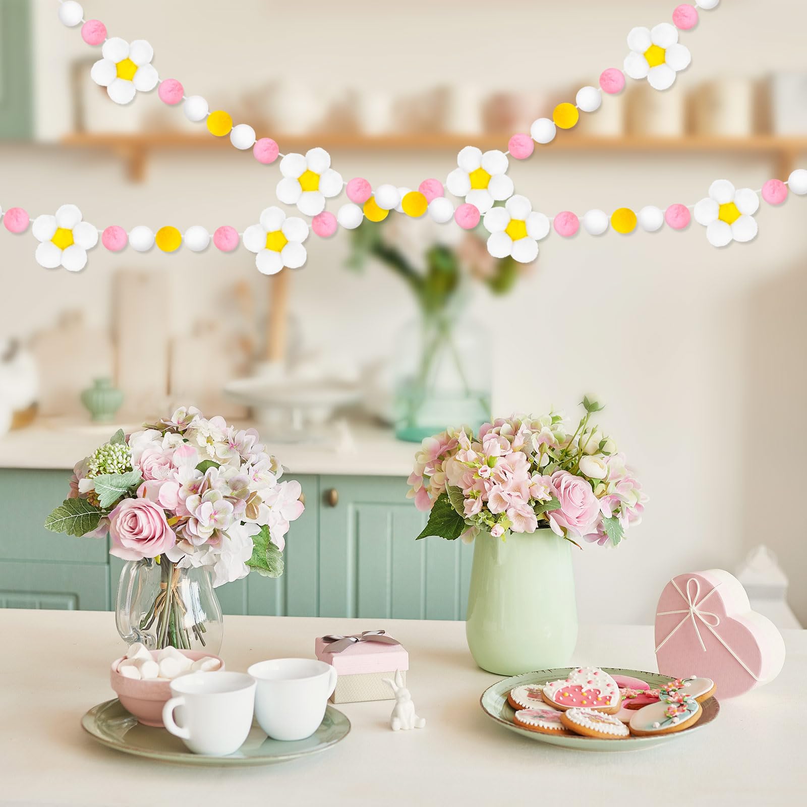 Amazon.co.jp: JarThenaAMCS フラワーフェルト ガーランド 3D 春 花