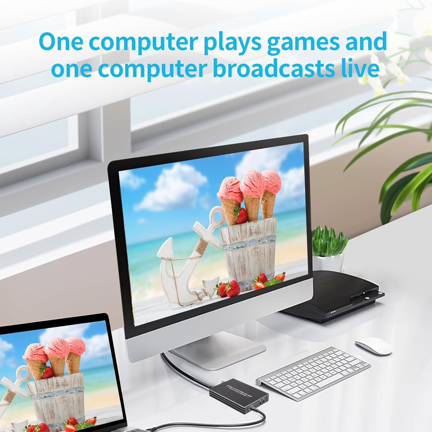 ACHAVE SDI Capture Card USB 3.0, 1080P 60FPS Video Audio Capture Device with HDMI Loopout, Game Streaming Recording Card for Windows Linux OS X, Plug and Play