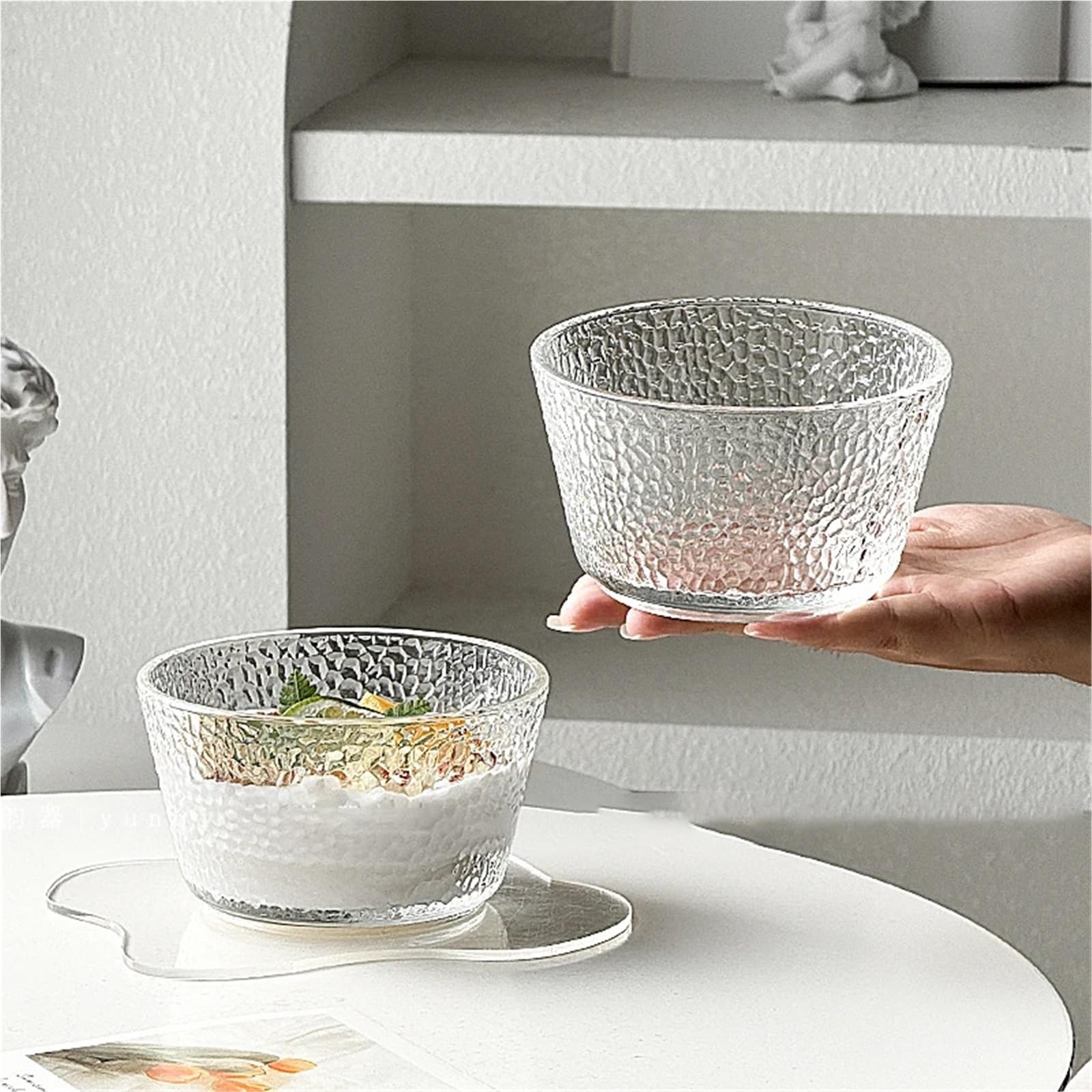 Ensaladeras Cuenco de Cristal Transparente for Helado y Ensalada, Cuenco for Helado y Yogur, Cuenco for Postre, Ensalada de Frutas, Cuenco for gelatina y Avena, 2 uds. para Cereales, Ensalada