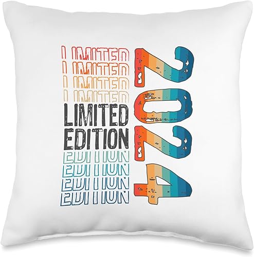 Limited Edition Vintage 2024 Retro Birthday Throw Pillow