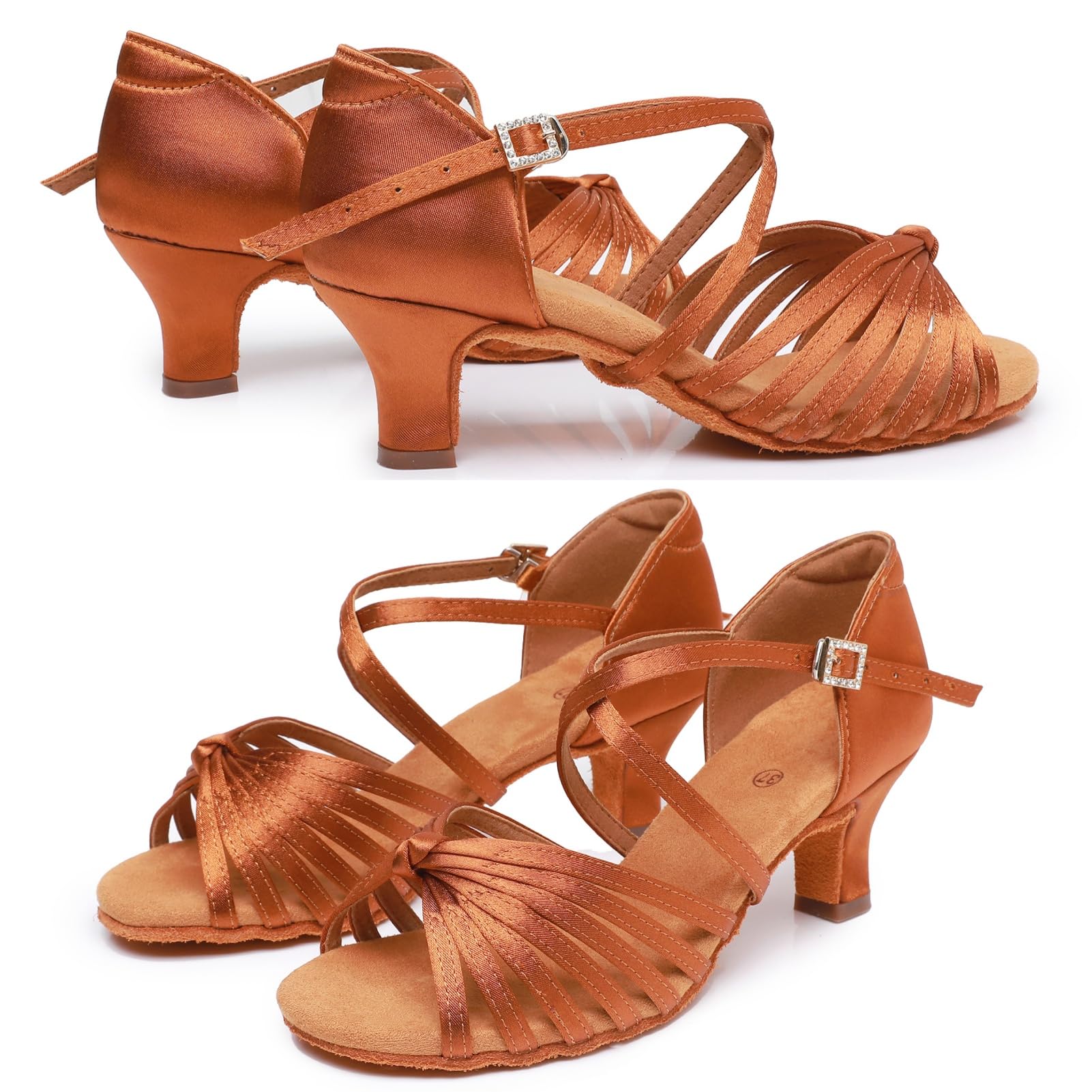 Rosefinch Latein Tanzschuhe für Frauen Salsa Ballroom Performance Schuhe Professionelle Praxis Tanzschuhe 5/7cm Absatz 34-43EU