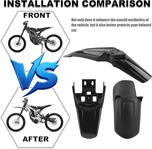 Miniatura 11 de Guardabarros trasero Sur Ron, imitación fibra de carbono Dirt Bike trasero Fender Protectorfor Sur-Ron Light Bee Guardabarros trasero,Guardabarros