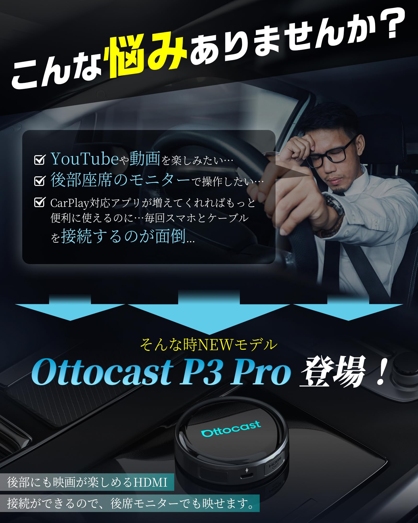 Amazon.co.jp: 【公式】オットキャスト P3 Pro Ottocast OttoAibox P3