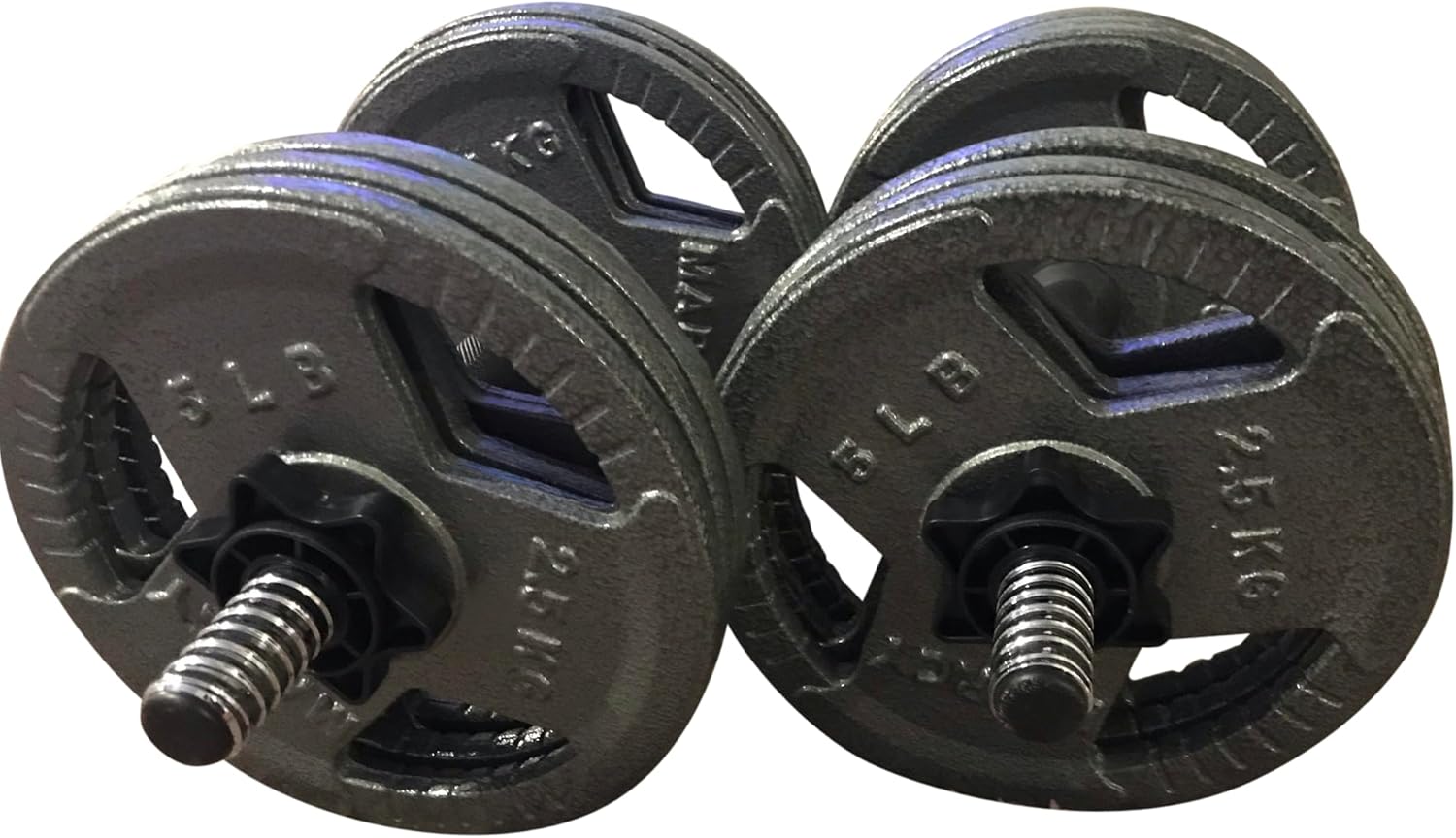 4-Pack New 1-Inch Cast Iron Plate Weight for Strength Training and Weightlifting | Dumbbells Arm Curls, 5 LB, 5LB Best gifts him her fitness gym set
