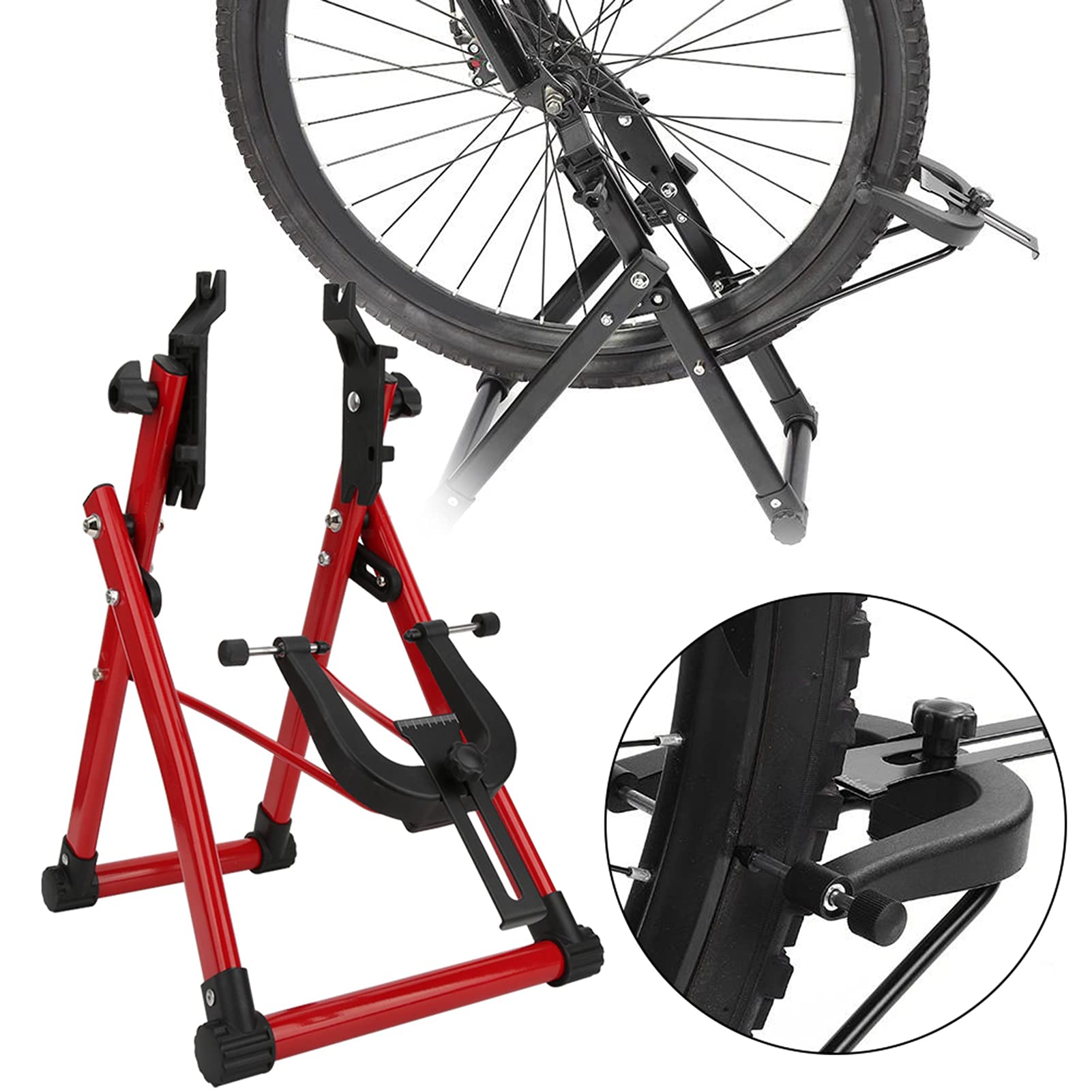 yaogohua Aluminium Alloy Red Simple Convenient Wheel Truing Stand Home Repair Maintenance Support Tool Accessory