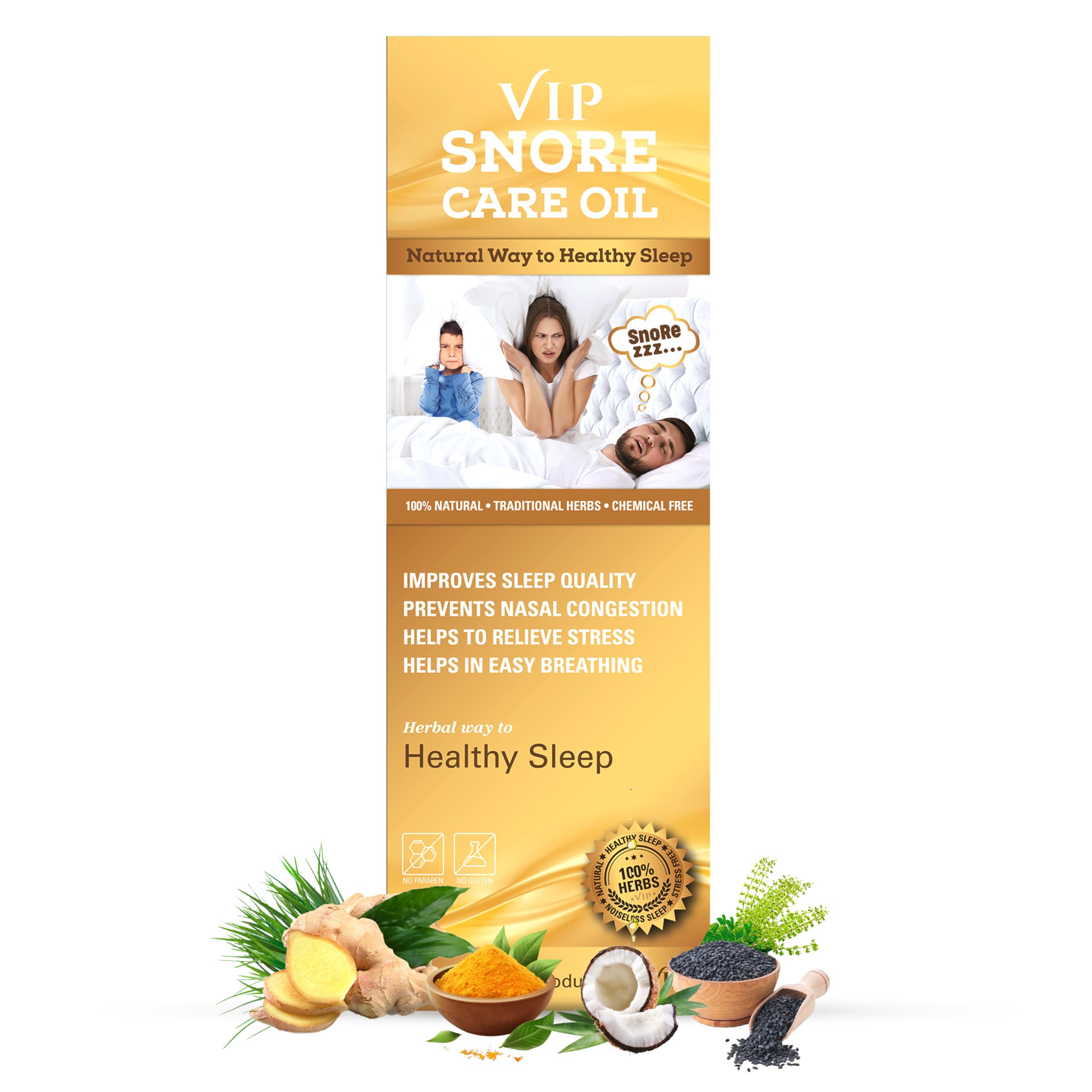 VIP Snore Care Oil, 50 ml - 100% Natural | Snoring Stopper Oil for Men & Women