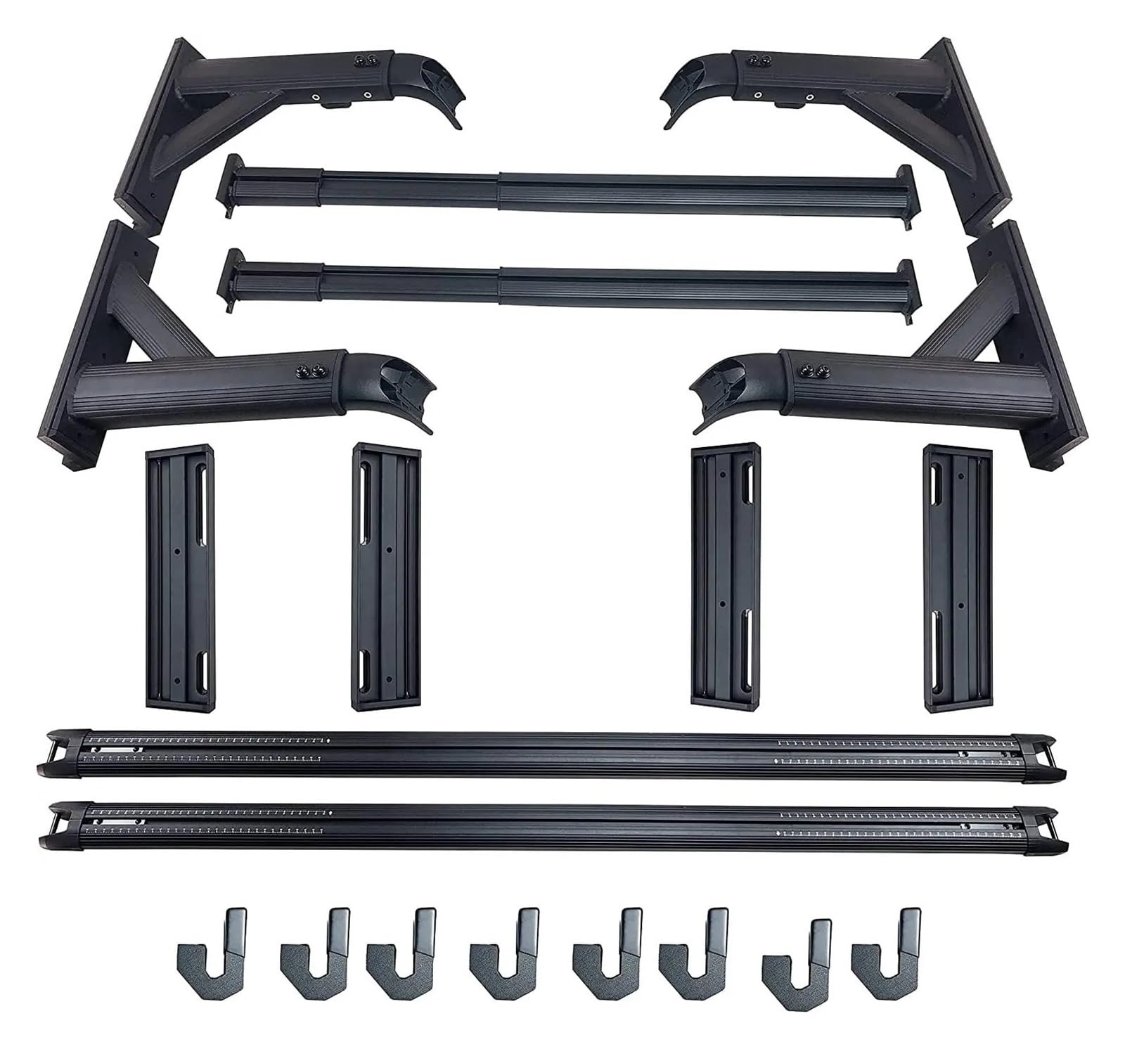 HRTLSS Coche Portaequipajes Estante de Aluminio para Plataforma camión, Barras transversales Extensibles para Carga camioneta, para Silverado para Tundra para Tacoma(Standard Box)