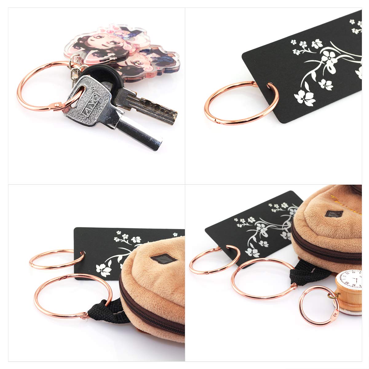 Heyous Lot De 50 Anneaux En Métal Pour Livre Rose 2,5 Cm