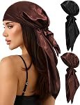 Pretied Head Scarf for Women - 2 Pack Chemo Patients Headwear Cancer Hair Loss Scarf Head Wrap Cover Hat Turban Cover
