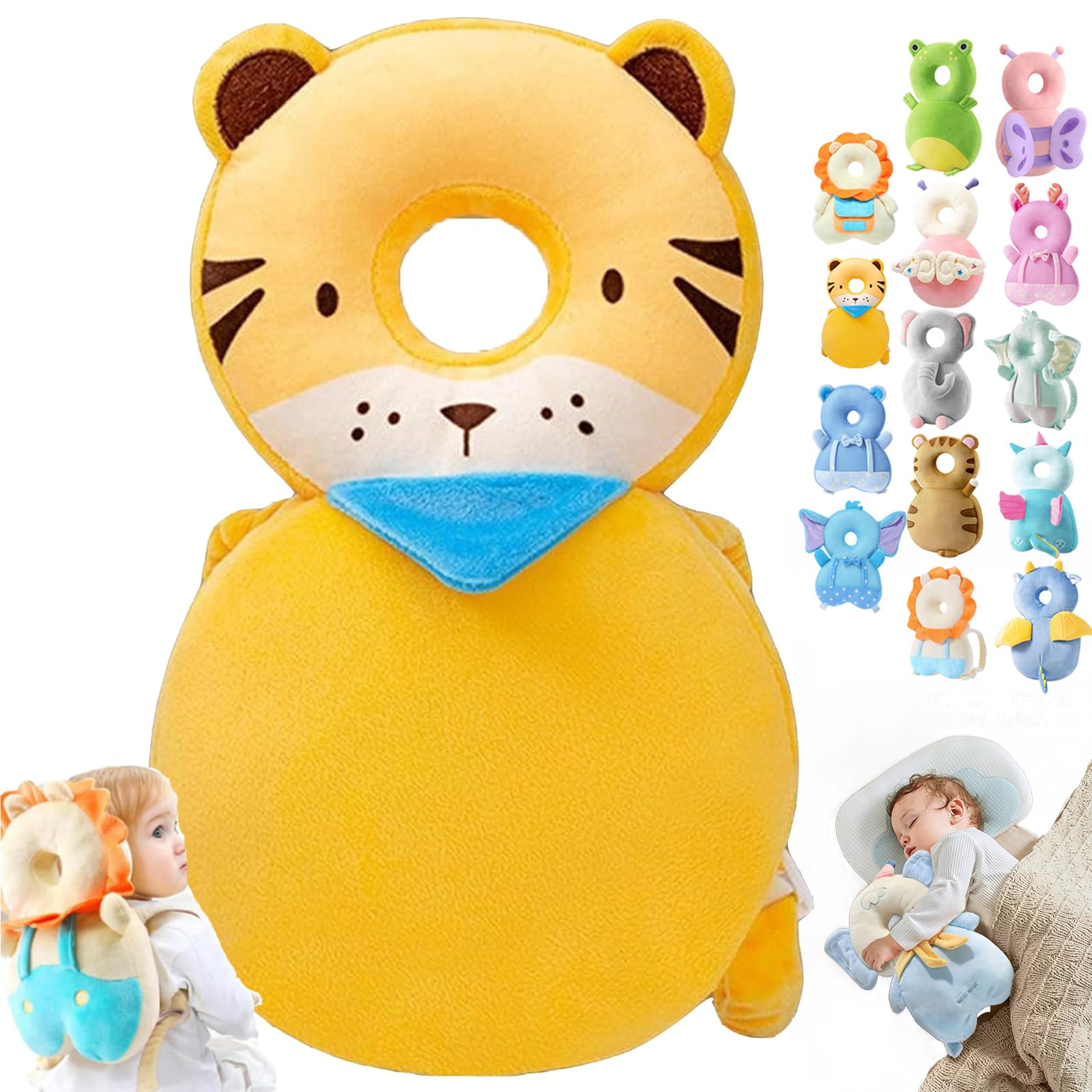Wonder Baby Head Protector, Wonderbaby Head Protector, Baby Head Protector Backpack, Baby Backpack Head Protection Pillow, Baby Fall Back Head Protector for Baby Walking (Cute Tiger)