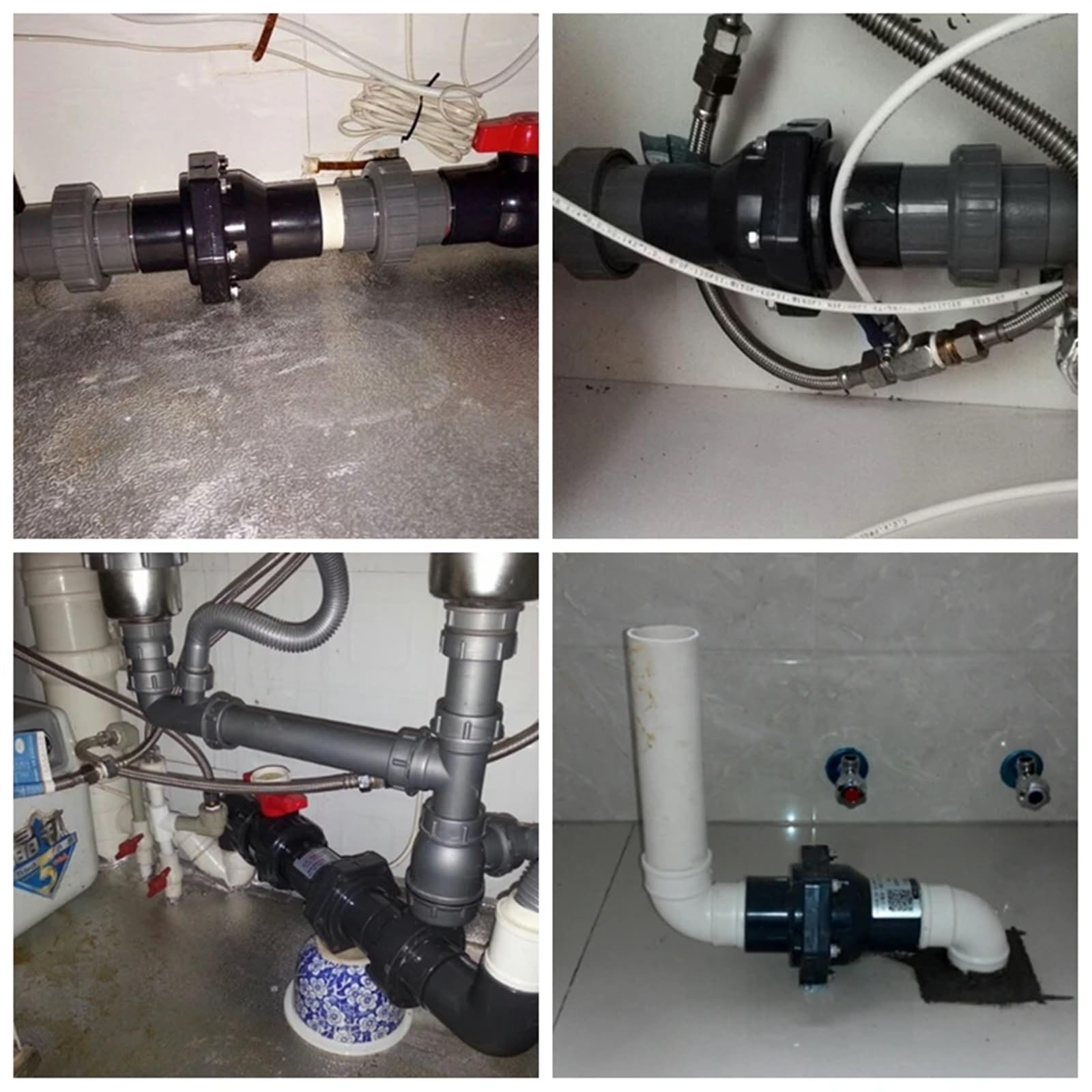 Accesorios de tubería Válvula de retención de aleta de UPVC blanca/gris de 25 a 110 mm, tubería de drenaje, bomba de agua, válvula antirretorno de olores, conector for riego de jardín(Gray,Inner Dia.4