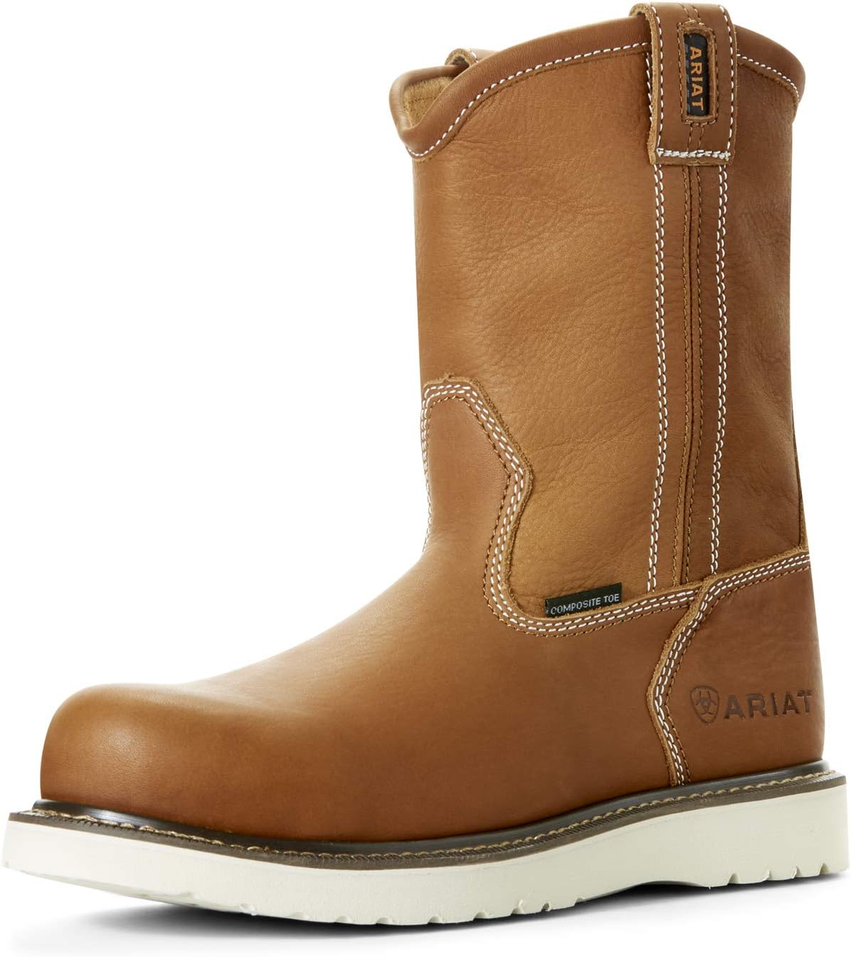 Ariat Mens Rebar Wedge Pull-On Composite Toe Work Boot Golden Grizzly 7.5