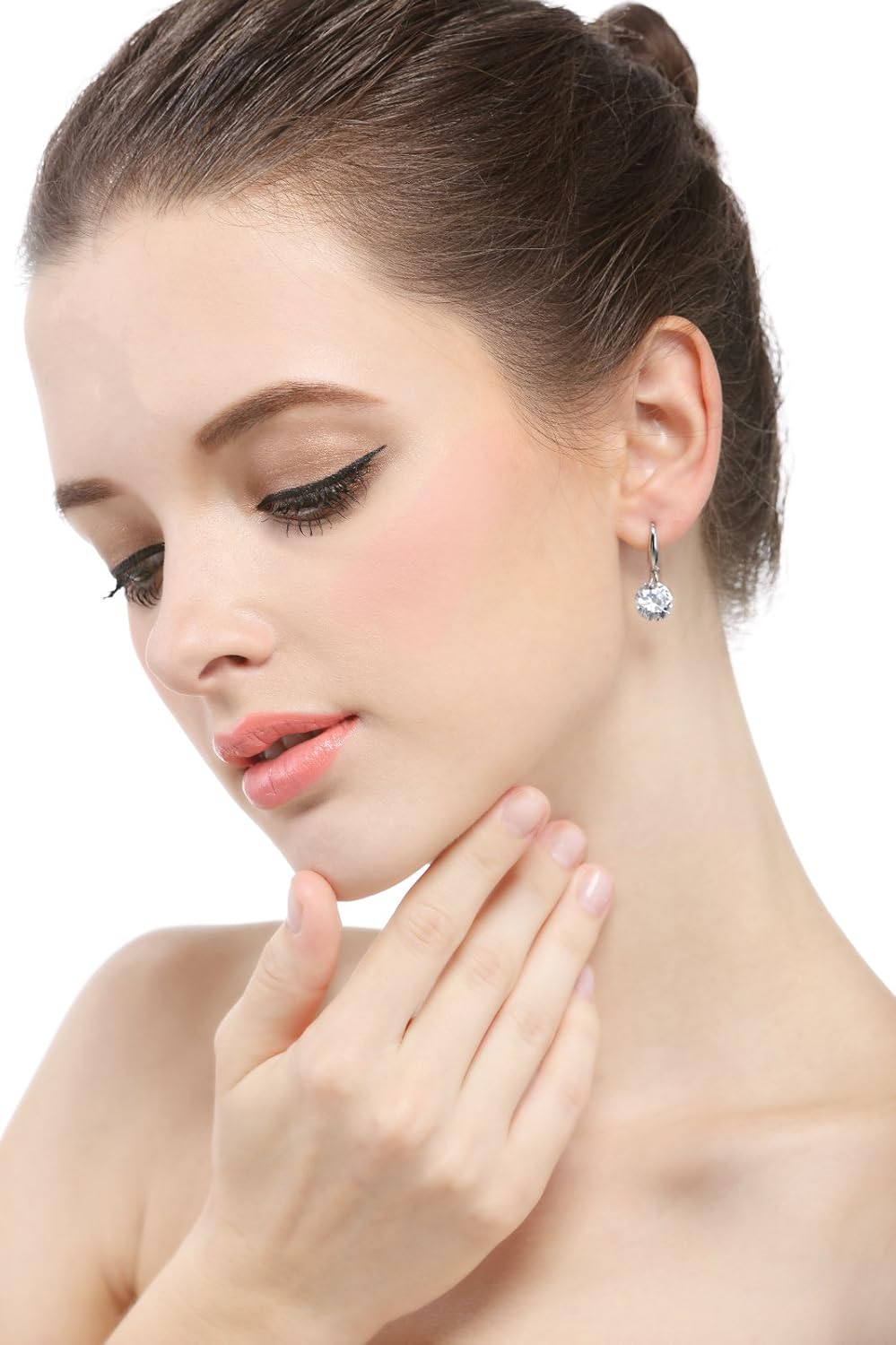 SBLING Platinum-Plated Sterling Silver Drop Earrings Made with Austrian Crystals - Image 5