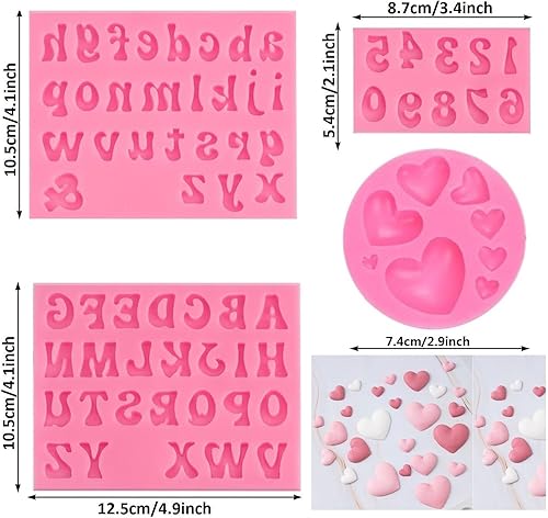 Miniatura 2 de Moldes de silicona con letras del alfabeto en mayúsculas para hornear, fresas cubiertas de chocolate, decoración de pasteles