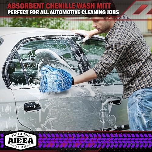 Miniatura 27 de AIDEA Manopla de microfibra para lavado de auto, paquete de 2, sin arañazos y sin pelusas, guantes de microfibra de chenilla de alta calidad