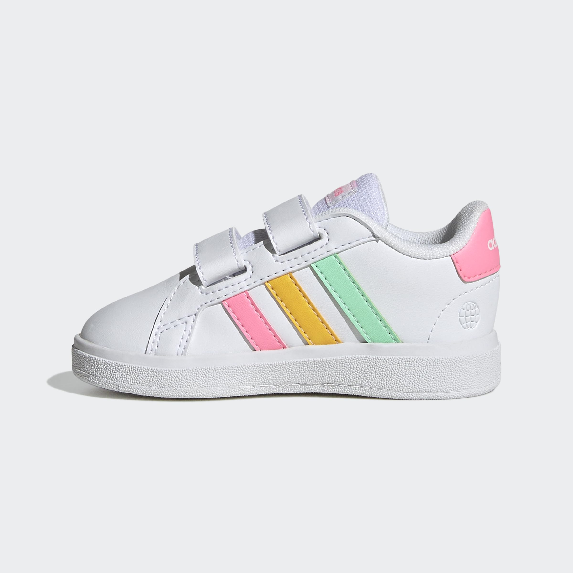 adidas Grand Court Lifestyle Hook And Loop Shoes, Sneaker Niños, Ftwr White Pulse Mint Beam Pink, 27 EU