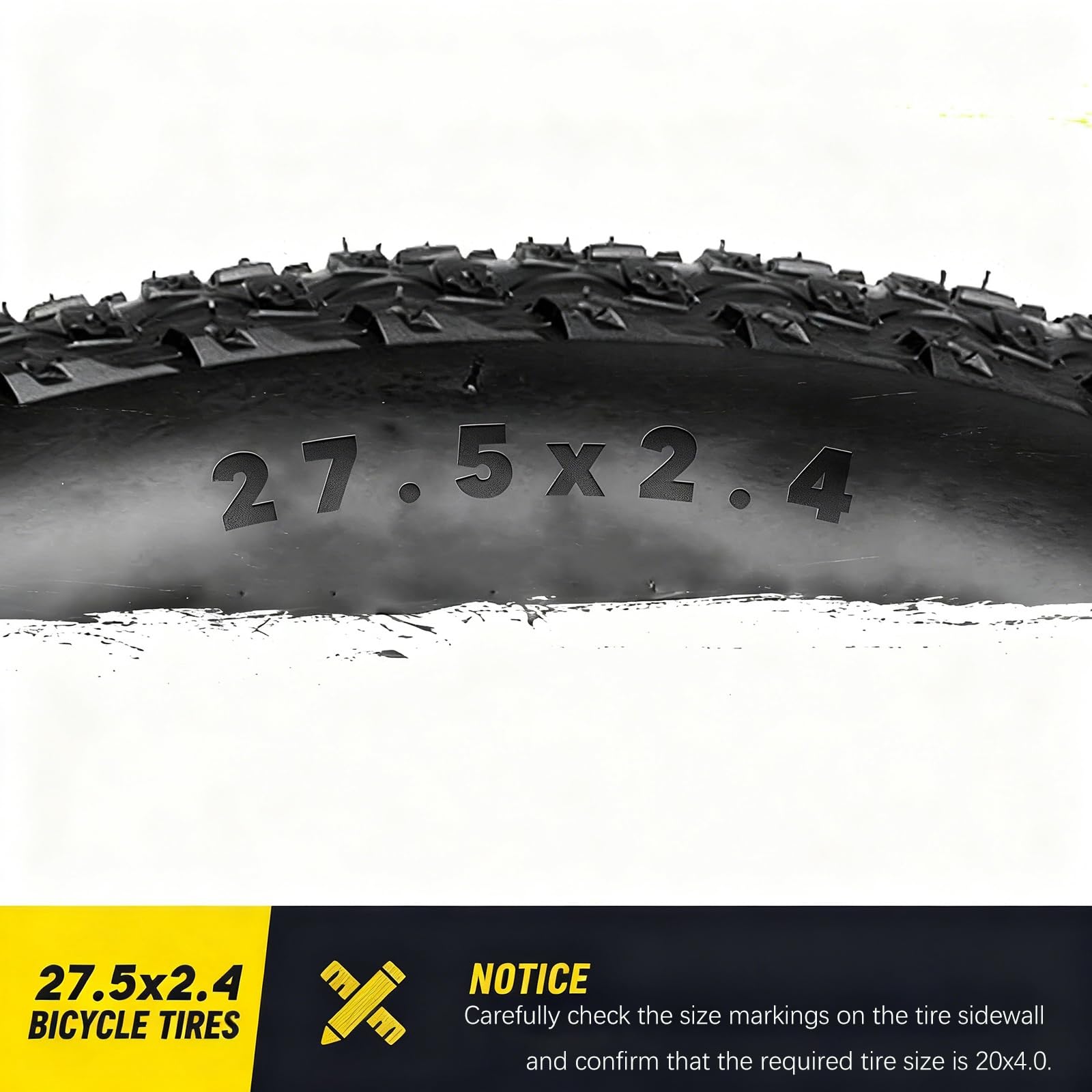 2PCS 27.5x2.4 Opon Rowerowych Odpornych na Przebicia, Gotowe do Tubeless, Trwała Mieszanka Gumowa, Kompatybilne z Większością Rowerów Górskich i Miejskich