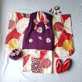 Amazon.co.jp: 七五三 3歳 女の子 着物 フルセット 古典 レトロ