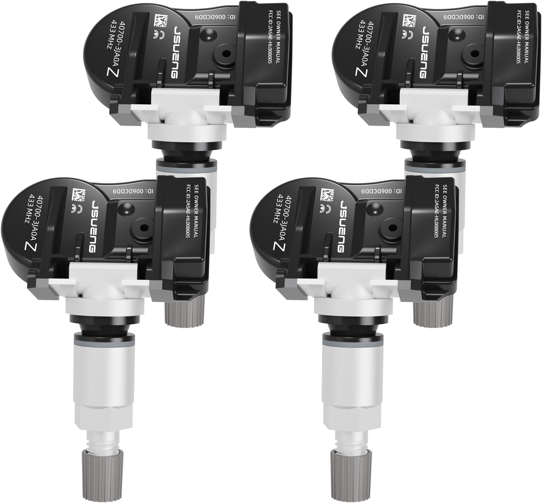 Jsueng TPMS Sensor, Tire Pressure Monitor System Sensor TPMS fit for Infiniti JX35 QX50 Nissan Alitima Frontier Maxima Murano, 433 MHz Replaces#407003JA0A 4-Pack