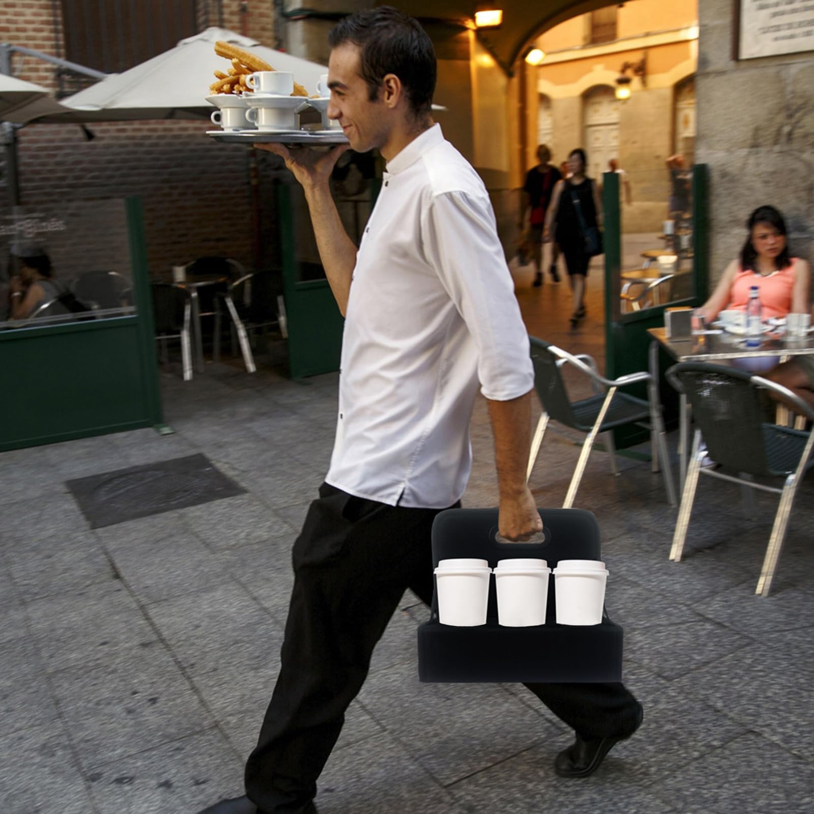 5 portabevande per la consegna | Borsa portabicchieri e portabevande con manico – Porta bevande isolato per ufficio, picnic, spiaggia e attività all'aperto