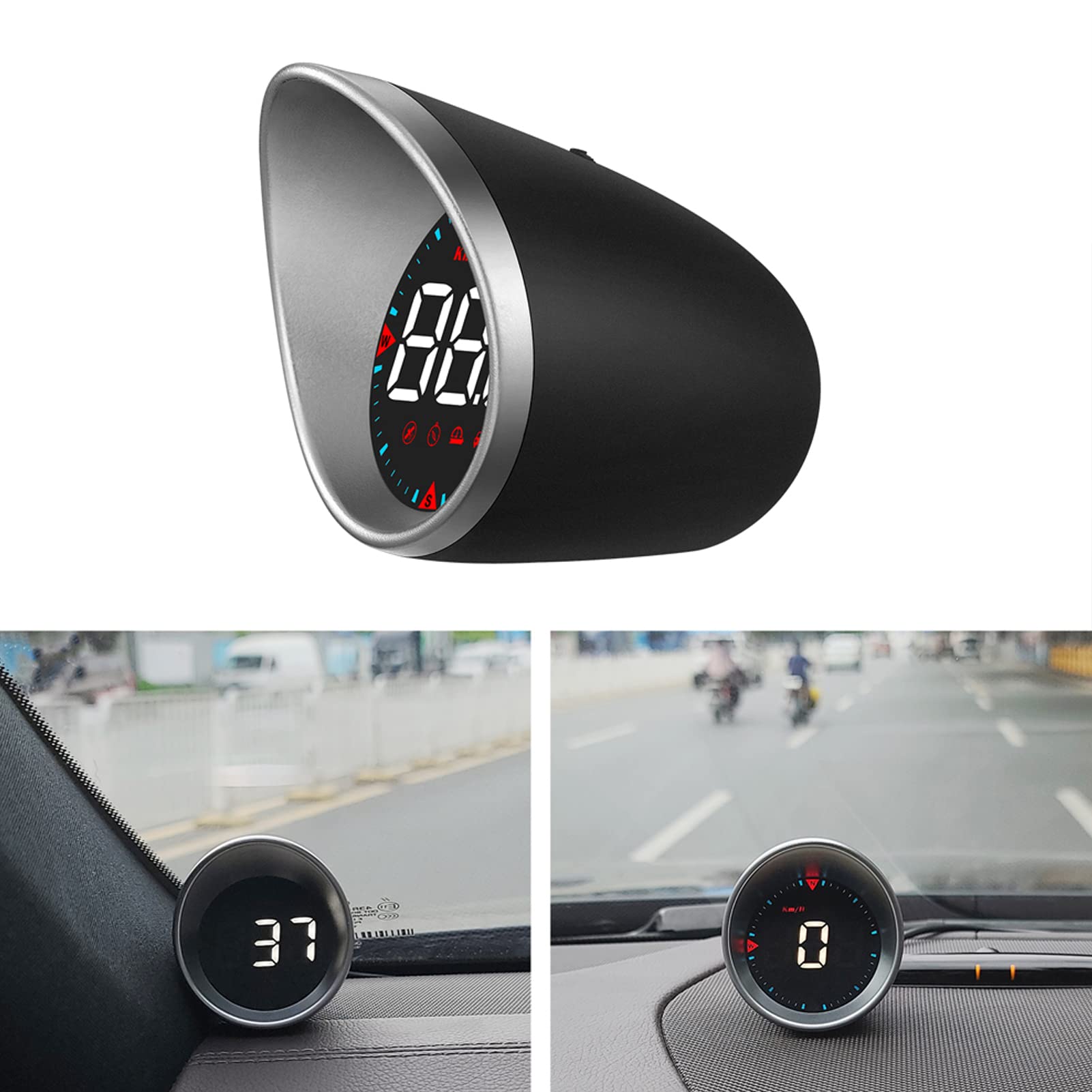 Compteur de Vitesse HUD pour Voiture, écran numérique Intelligent Universel avec Tachymètre GPS pour Camion, Bus, Bateau, Moto