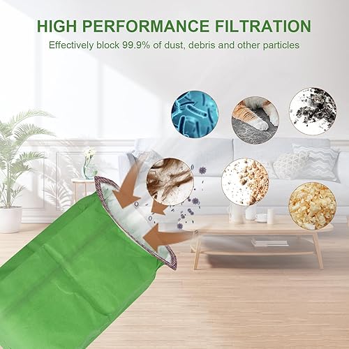 Miniatura 5 de 107313 Micro bolsas de filtro de repuesto para aspiradora ProTeam de mochila de 10 cuartos de galón Super Coach Pro 10, GoFit 10, #107313 Collar