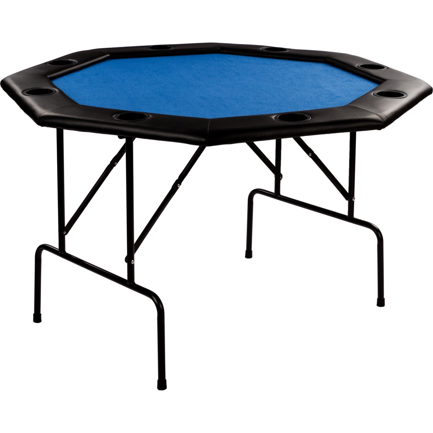 GAMES PLANET Faltbarer Pokertisch Flush 120x120 cm achteckig MDF gepolsterte Armauflage 8 Getränkehalter