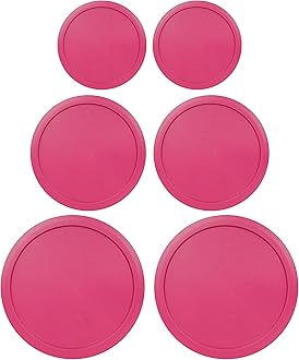 Replacement Lids for Pyrex Containers Round Glass Food Plastic (2) 2-Cup (2) 4-Cup (2) 7-Cup (Fuchsia)
