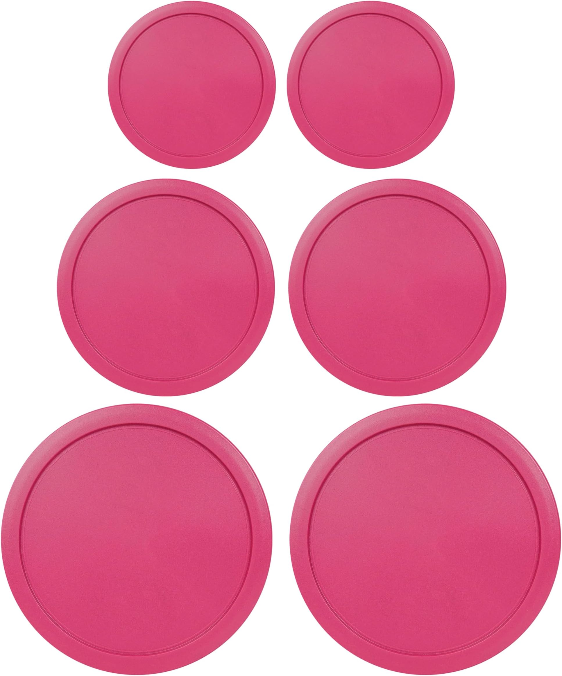 Replacement Lids for Pyrex Containers Round Glass Food Plastic (2) 2-Cup (2) 4-Cup (2) 7-Cup (Fuchsia)