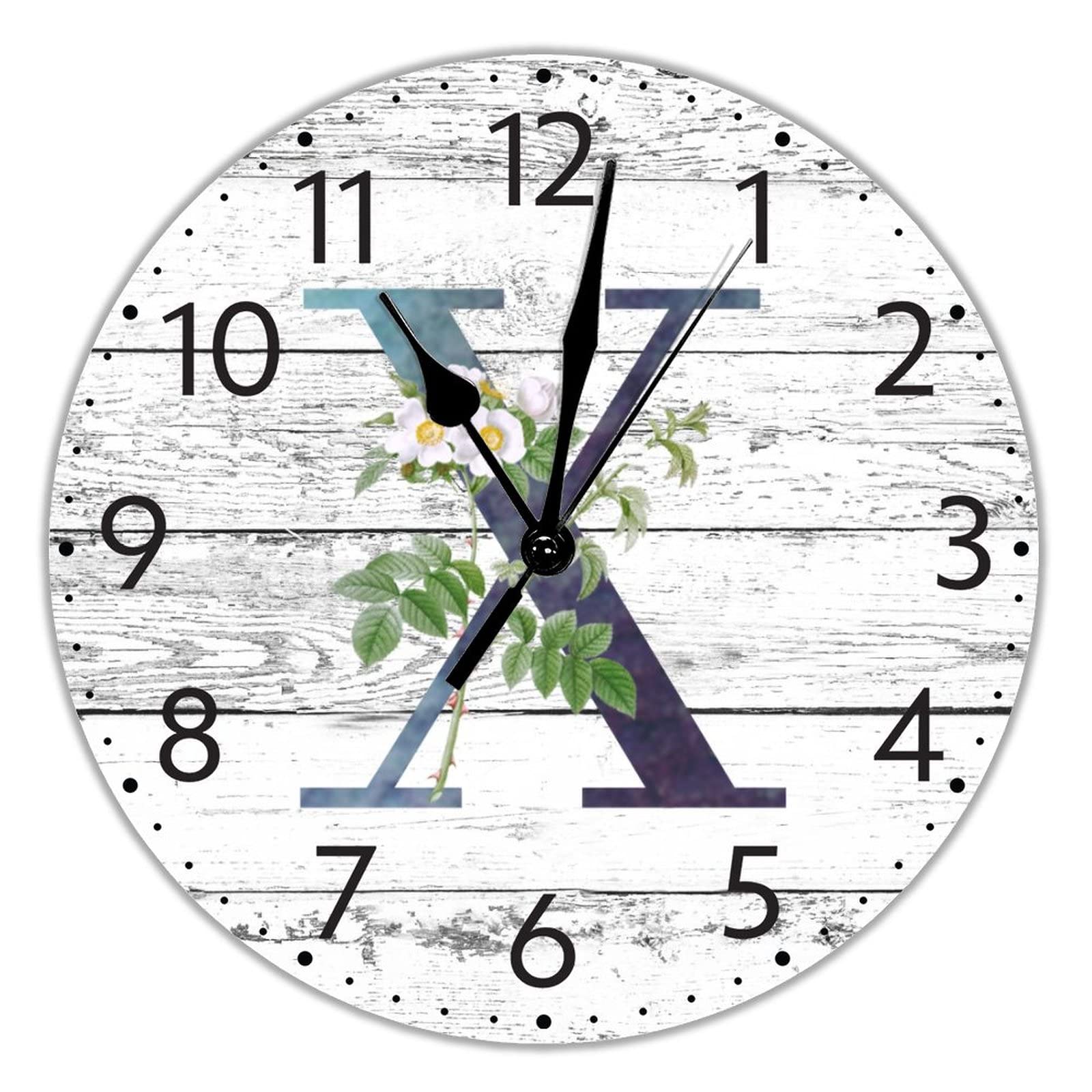 Horloge murale en bois fleur de lys grande horloge quartz 30cm